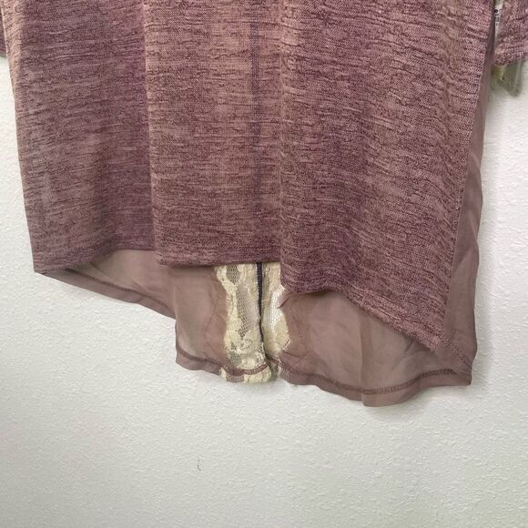 Gimmicks BKE NWT Buckle Pink Heathered Lace 3/4 Sleeve Knit Top Women’s Size M - Picture 3 of 8